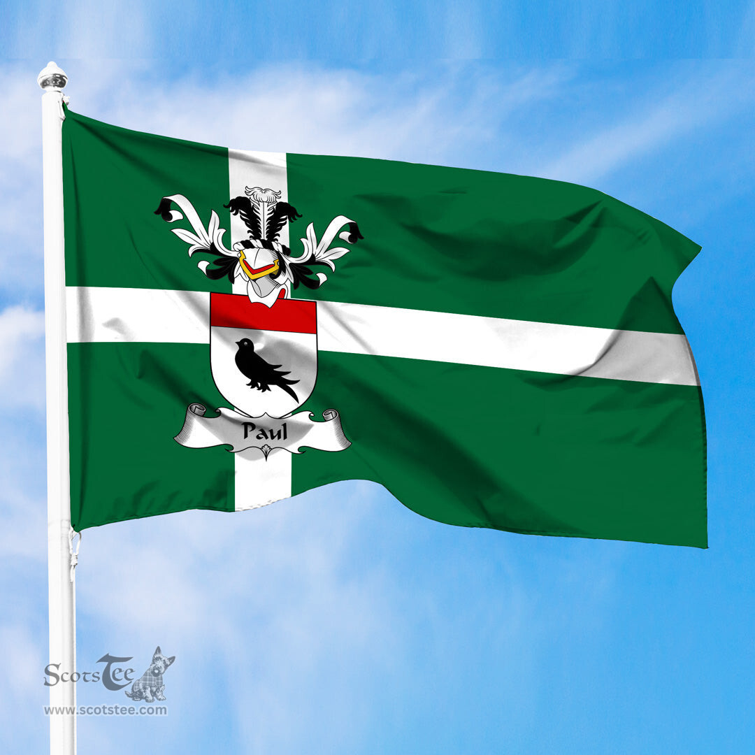 ScotsTee Shop Scottish Paul Coat of Arms in Isle of Barra Flag