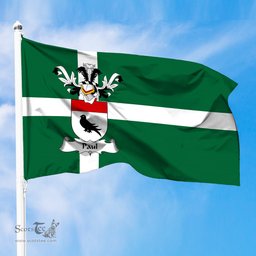 ScotsTee Shop Scottish Paul Coat of Arms in Isle of Barra Flag