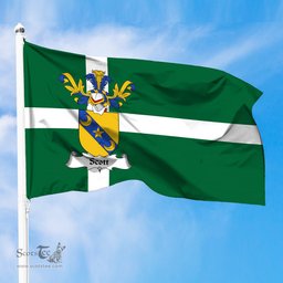 ScotsTee Shop Scottish Scott Coat of Arms in Isle of Barra Flag