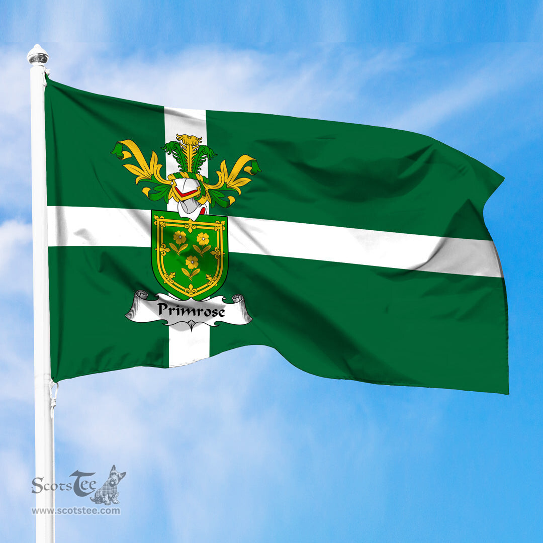 ScotsTee Shop Scottish Primrose Coat of Arms in Isle of Barra Flag