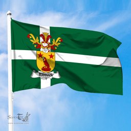 ScotsTee Shop Scottish Riddock Coat of Arms in Isle of Barra Flag