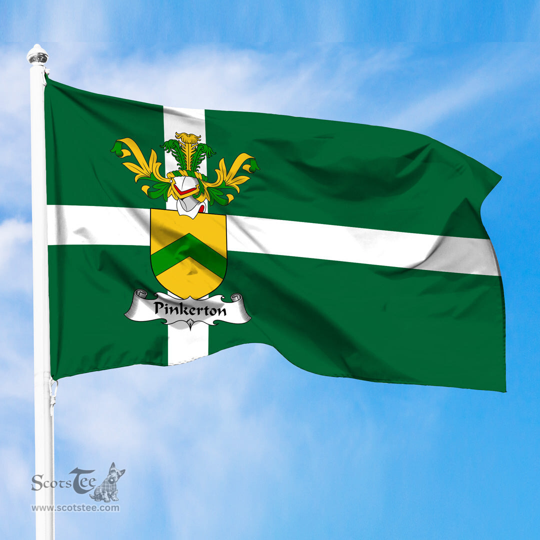 ScotsTee Shop Scottish Pinkerton Coat of Arms in Isle of Barra Flag
