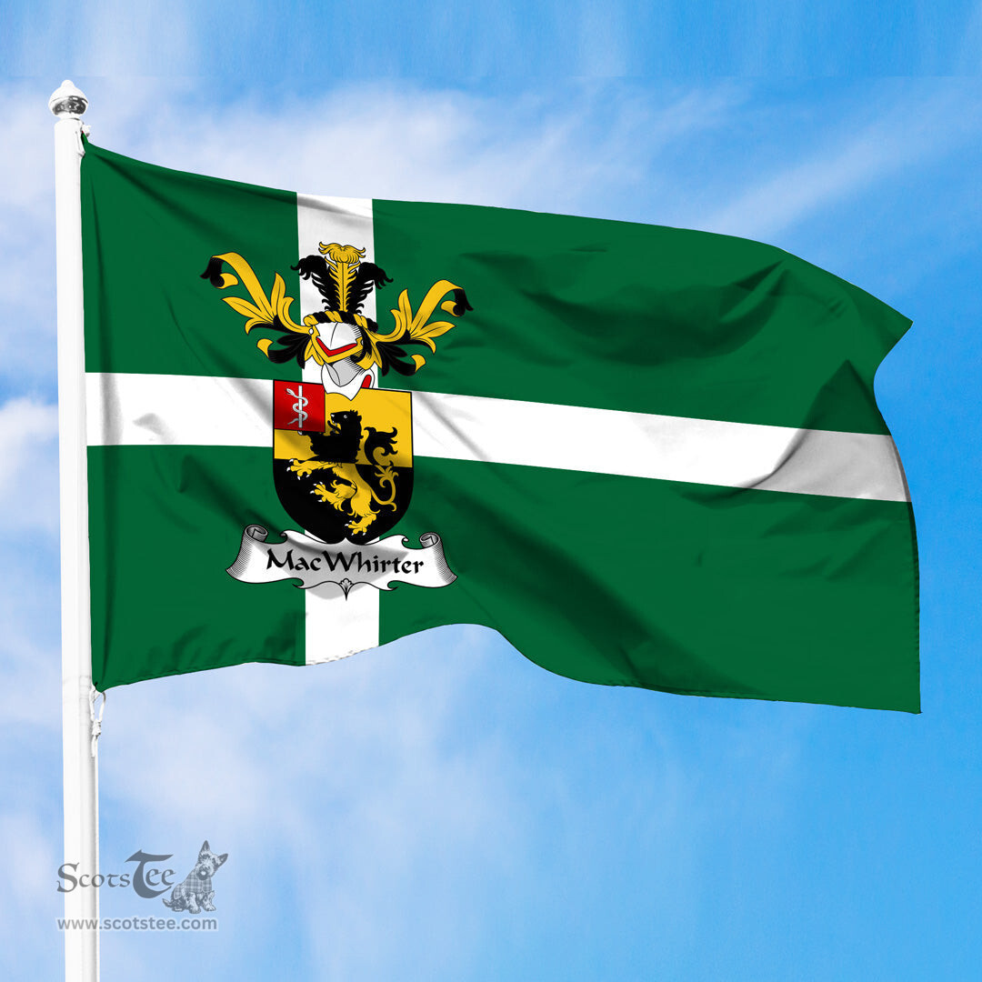 ScotsTee Shop Scottish MacWhirter Coat of Arms in Isle of Barra Flag