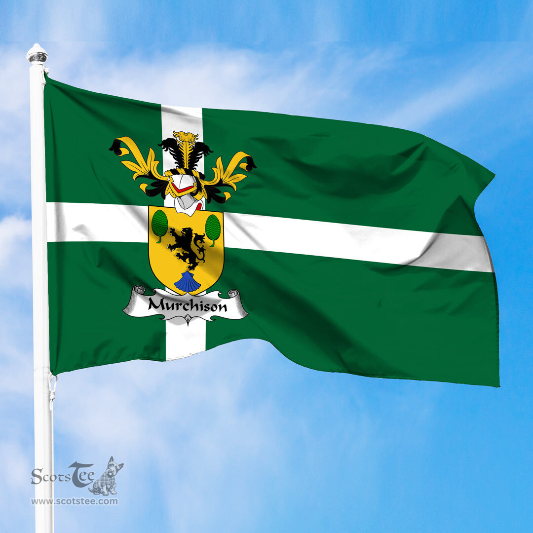 ScotsTee Shop Scottish Murchison Coat of Arms in Isle of Barra Flag
