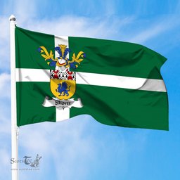 ScotsTee Shop Scottish Shortt Coat of Arms in Isle of Barra Flag
