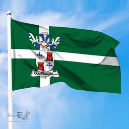ScotsTee Shop Scottish MacNaughton or MacNaughten Coat of Arms in Isle of Barra Flag