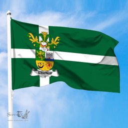 ScotsTee Shop Scottish MacNeil Coat of Arms in Isle of Barra Flag