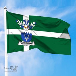 ScotsTee Shop Scottish MacBarnet Coat of Arms in Isle of Barra Flag