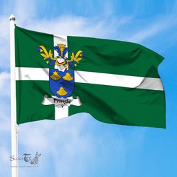ScotsTee Shop Scottish Pringle Coat of Arms in Isle of Barra Flag
