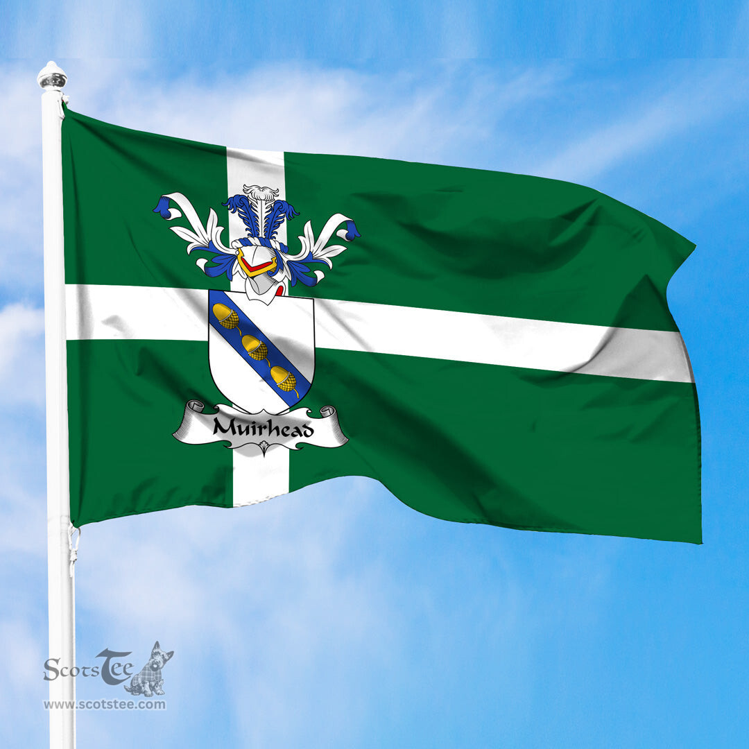 ScotsTee Shop Scottish Muirhead Coat of Arms in Isle of Barra Flag