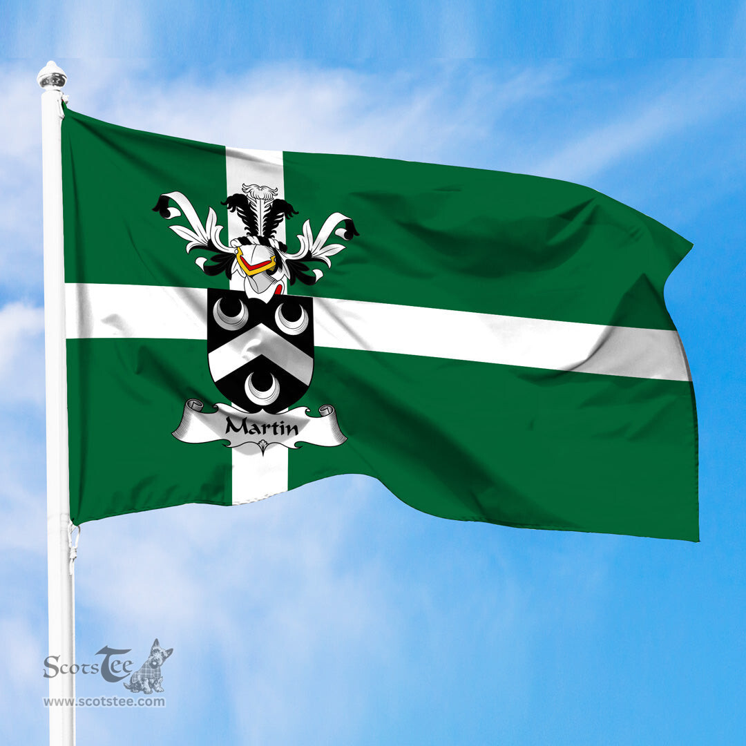 ScotsTee Shop Scottish Martin Coat of Arms in Isle of Barra Flag