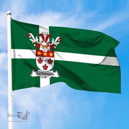 ScotsTee Shop Scottish Stevenson Coat of Arms in Isle of Barra Flag