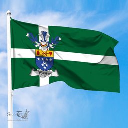 ScotsTee Shop Scottish Yorston Coat of Arms in Isle of Barra Flag