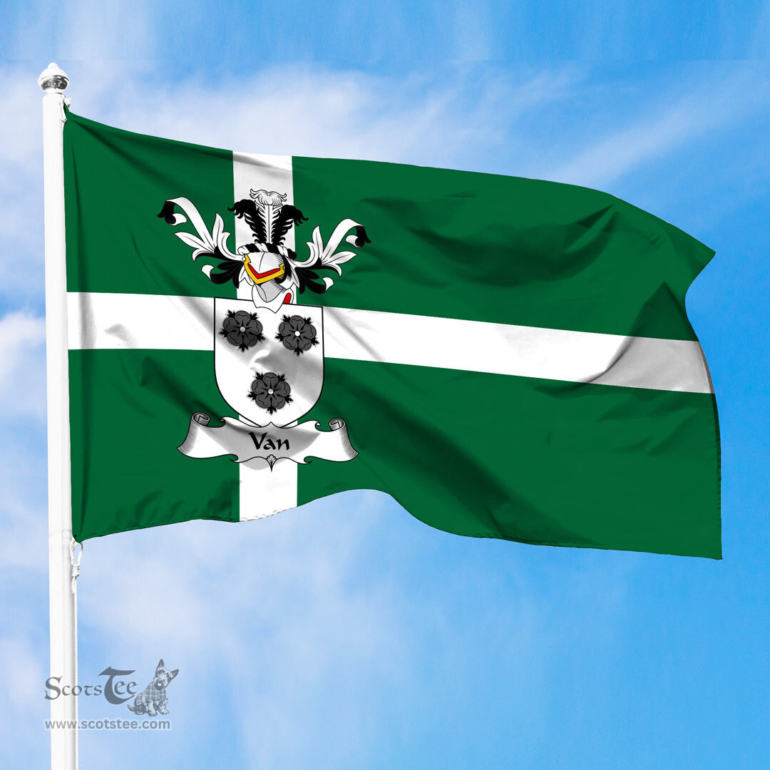 ScotsTee Shop Scottish Van Coat of Arms in Isle of Barra Flag