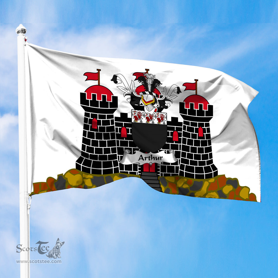 ScotsTee Shop Scottish Arthur Coat of Arms in Flag of Edinburgh Scotland