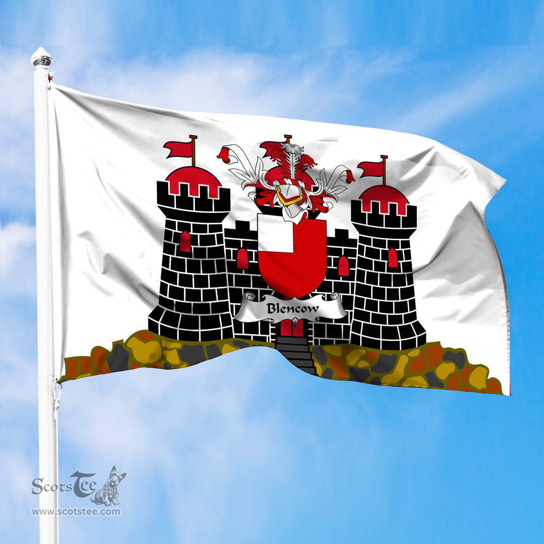 ScotsTee Shop Scottish Blencow or Blencowe Coat of Arms in Flag of Edinburgh Scotland