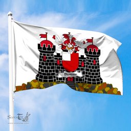 ScotsTee Shop Scottish Blencow or Blencowe Coat of Arms in Flag of Edinburgh Scotland