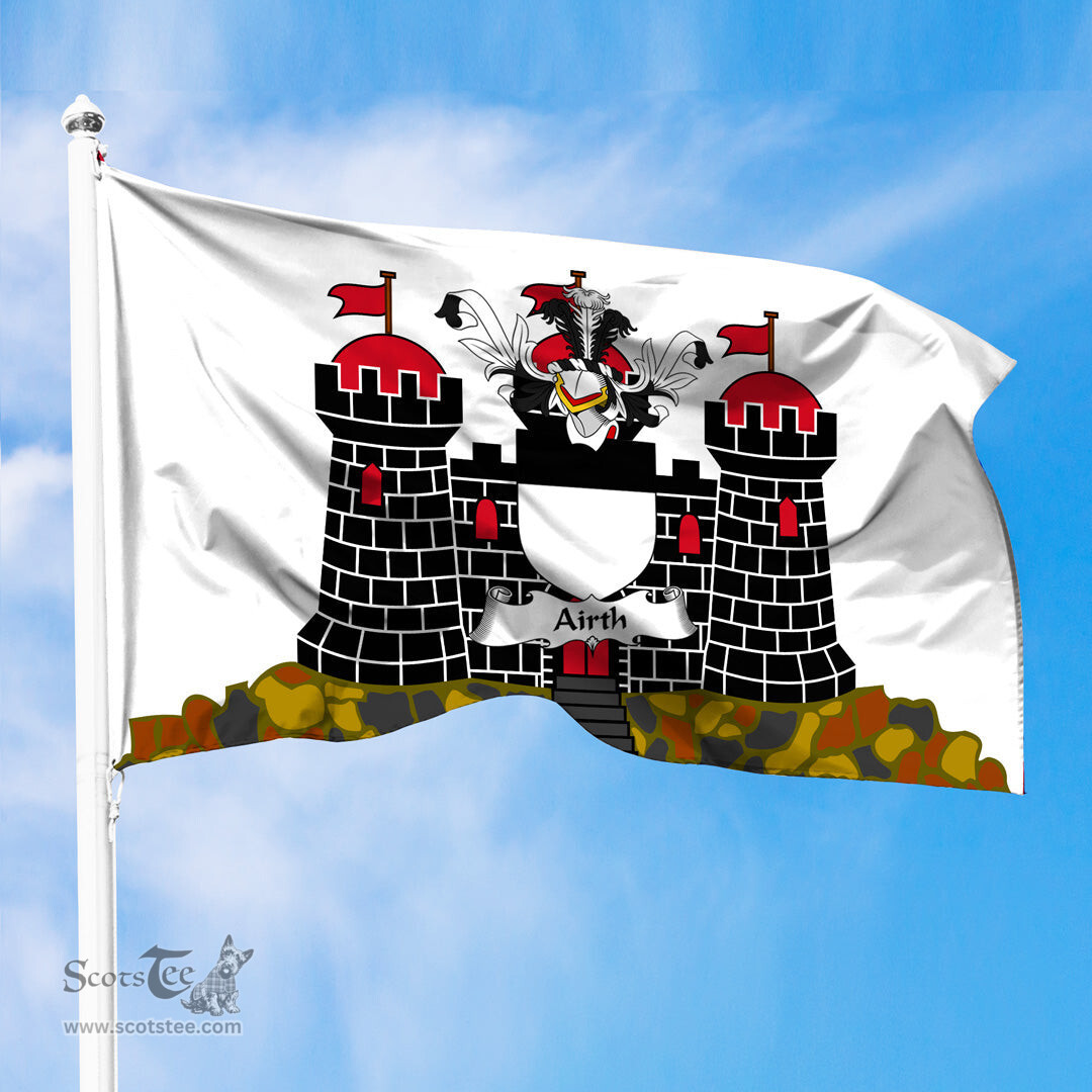 ScotsTee Shop Scottish Airth Coat of Arms in Flag of Edinburgh Scotland