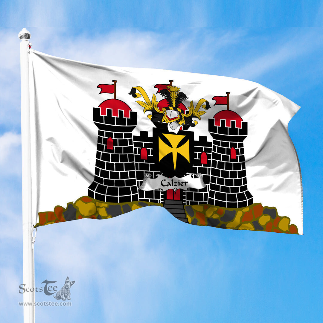 ScotsTee Shop Scottish Calzier Coat of Arms in Flag of Edinburgh Scotland