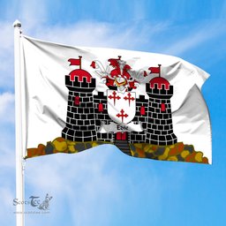 ScotsTee Shop Scottish Edie or Edy Coat of Arms in Flag of Edinburgh Scotland