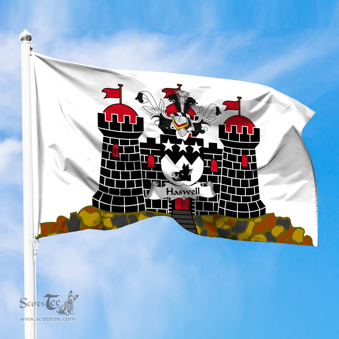 ScotsTee Shop Scottish Haswell Coat of Arms in Flag of Edinburgh Scotland