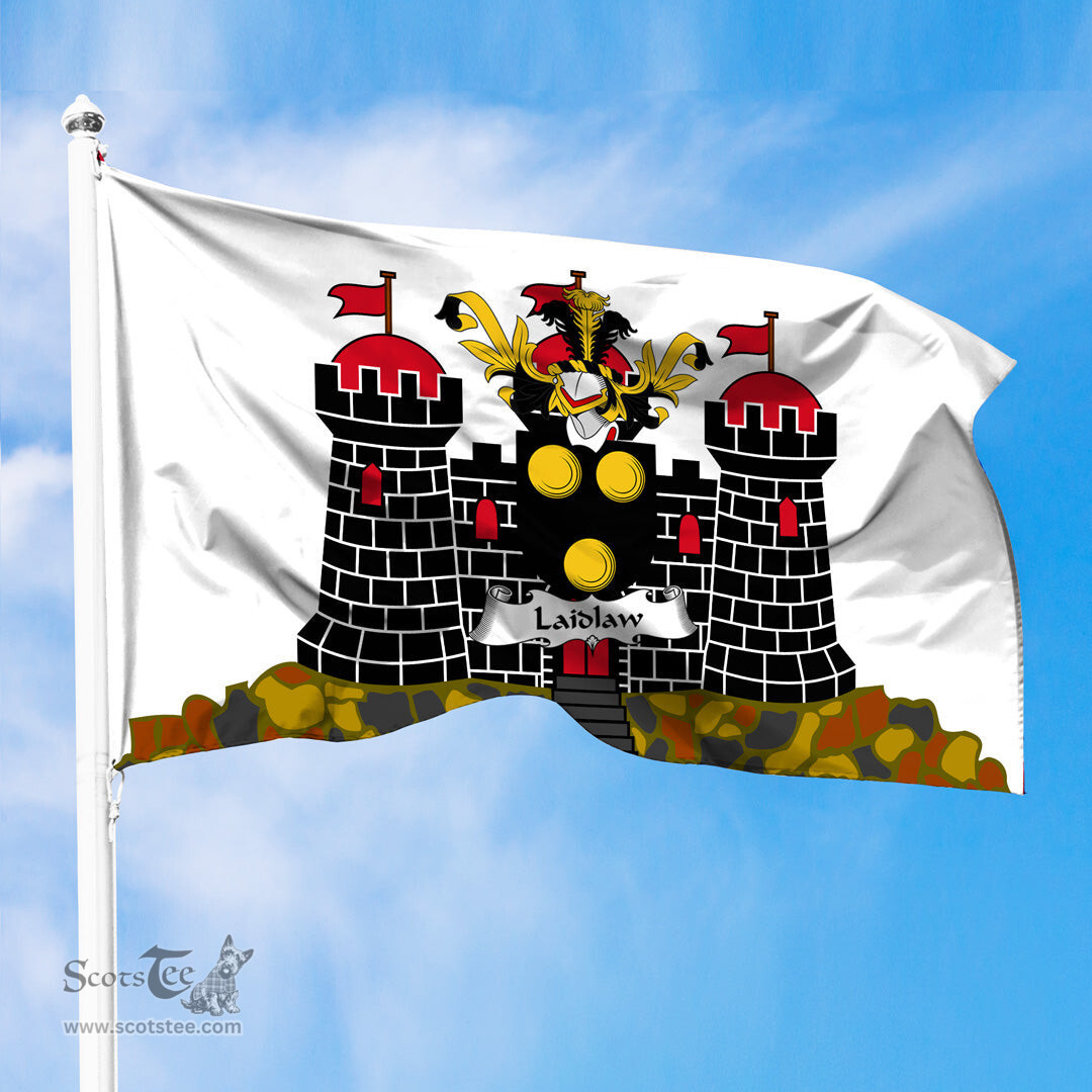 ScotsTee Shop Scottish Laidlaw Coat of Arms in Flag of Edinburgh Scotland