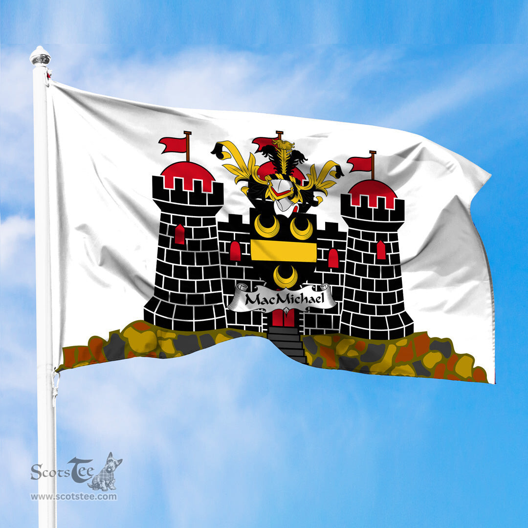 ScotsTee Shop Scottish MacMichael Coat of Arms in Flag of Edinburgh Scotland
