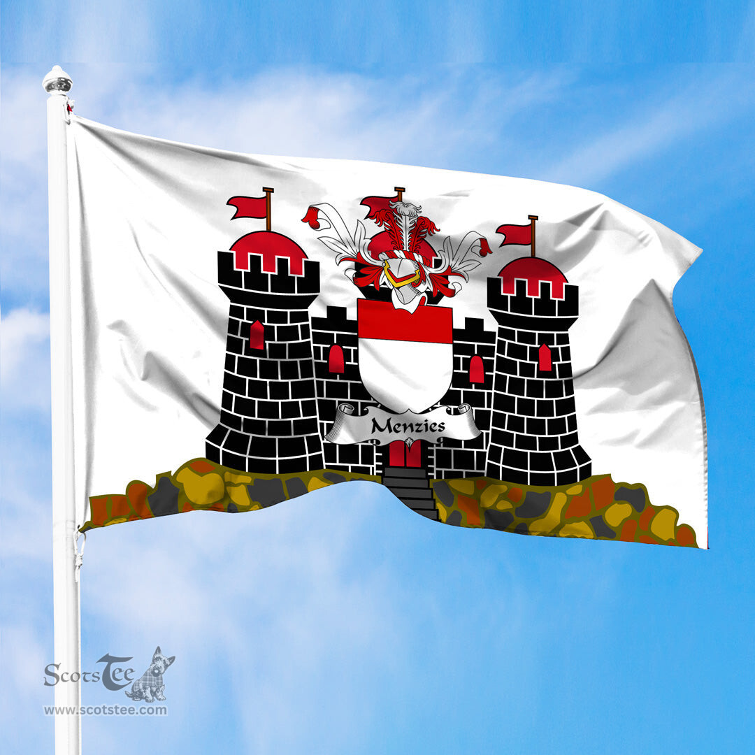 ScotsTee Shop Scottish Menzies Coat of Arms in Flag of Edinburgh Scotland