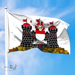 ScotsTee Shop Scottish Menzies Coat of Arms in Flag of Edinburgh Scotland