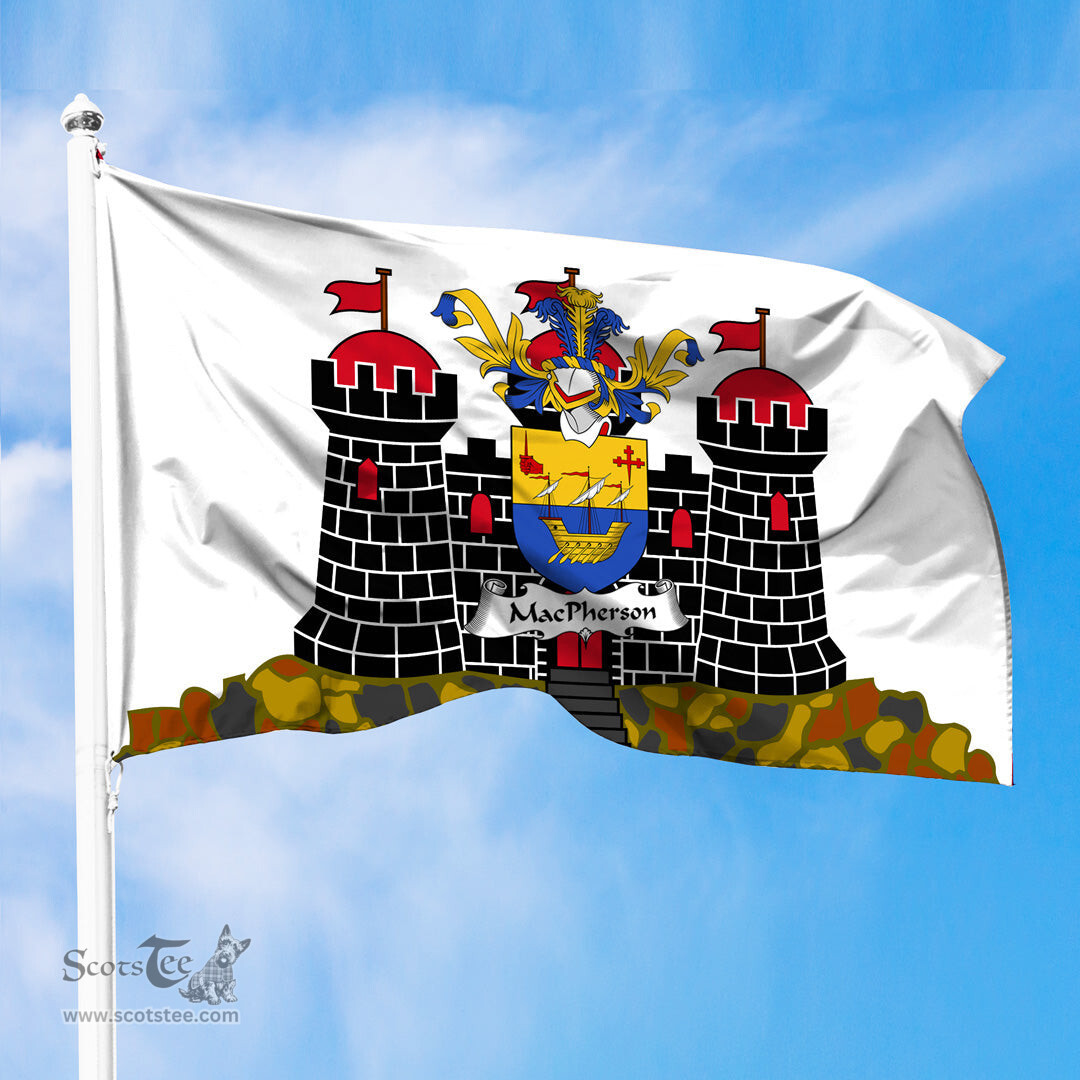ScotsTee Shop Scottish MacPherson Coat of Arms in Flag of Edinburgh Scotland