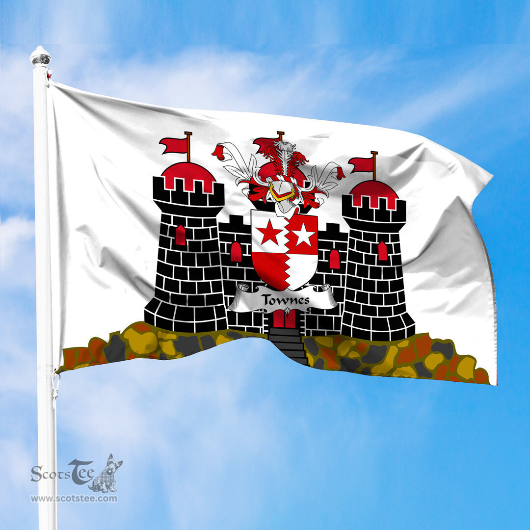 ScotsTee Shop Scottish Townes or Townis Coat of Arms in Flag of Edinburgh Scotland