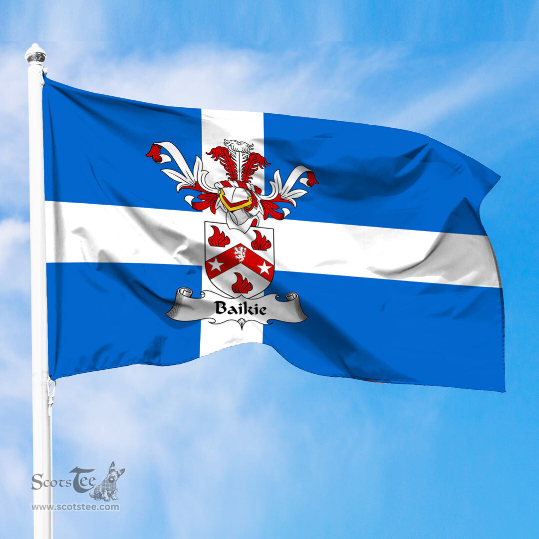 ScotsTee Shop Scottish Baikie Coat of Arms in Flag of Shetland Scotland
