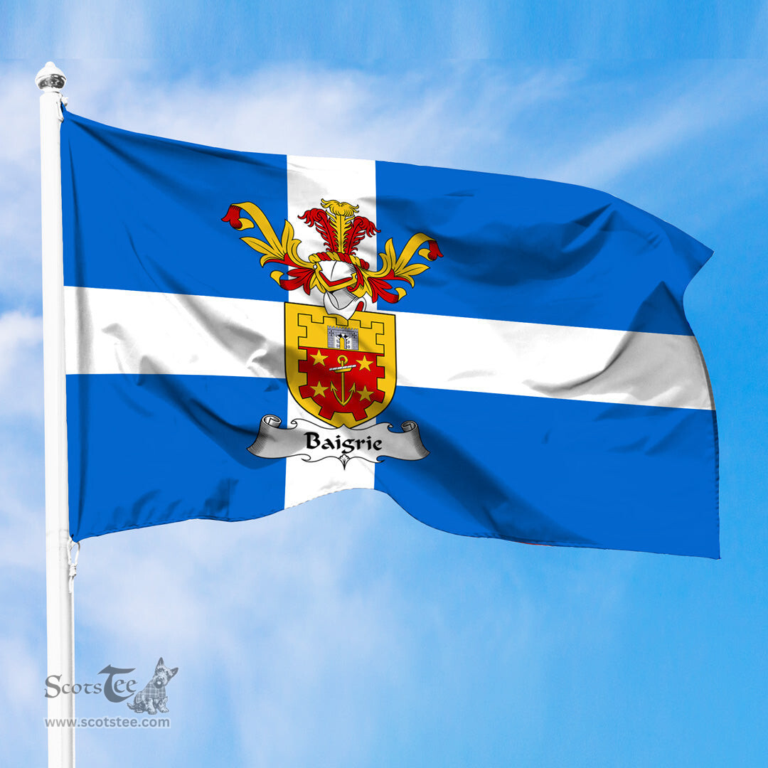 ScotsTee Shop Scottish Baigrie Coat of Arms in Flag of Shetland Scotland