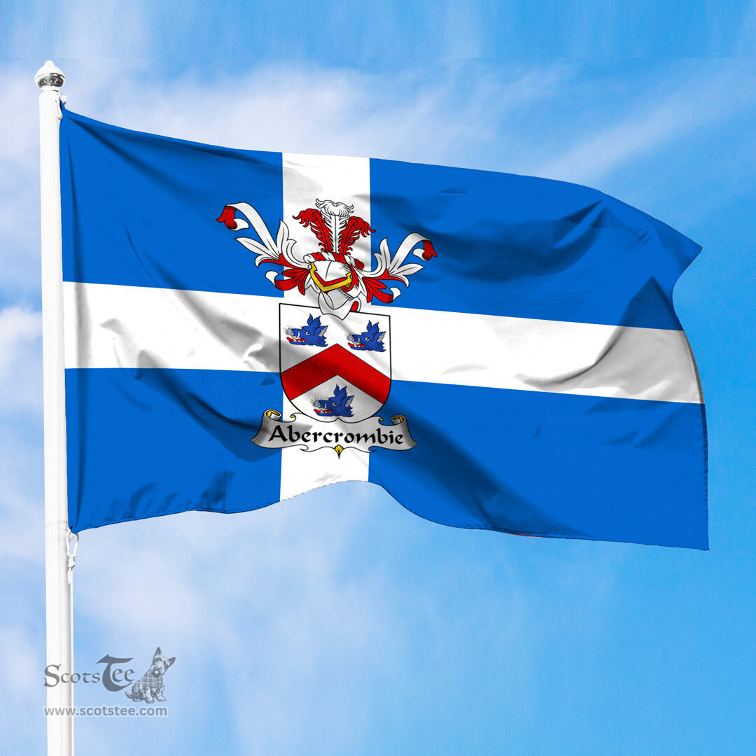 ScotsTee Shop Scottish Abercrombie Coat of Arms in Flag of Shetland Scotland