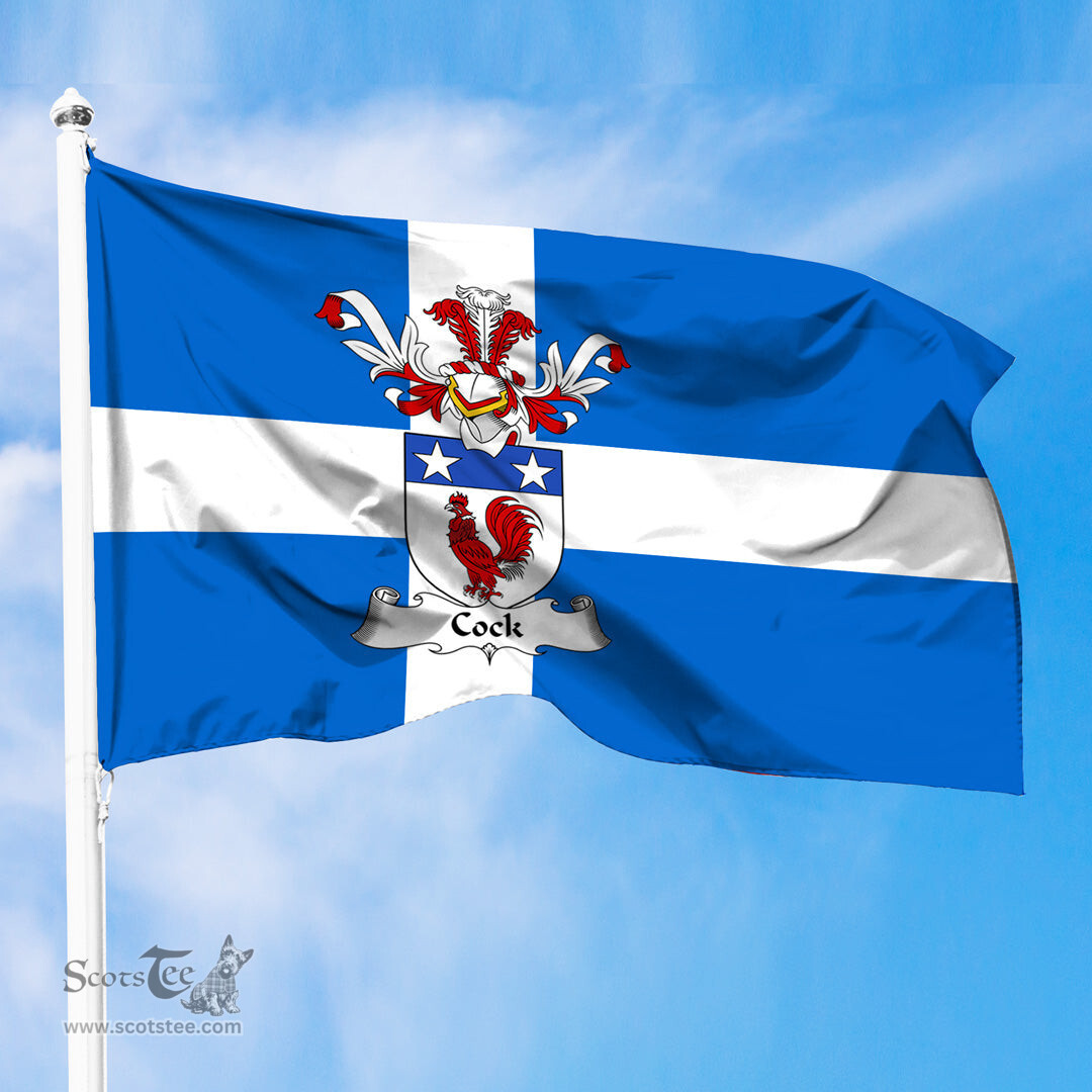ScotsTee Shop Scottish Cock Coat of Arms in Flag of Shetland Scotland