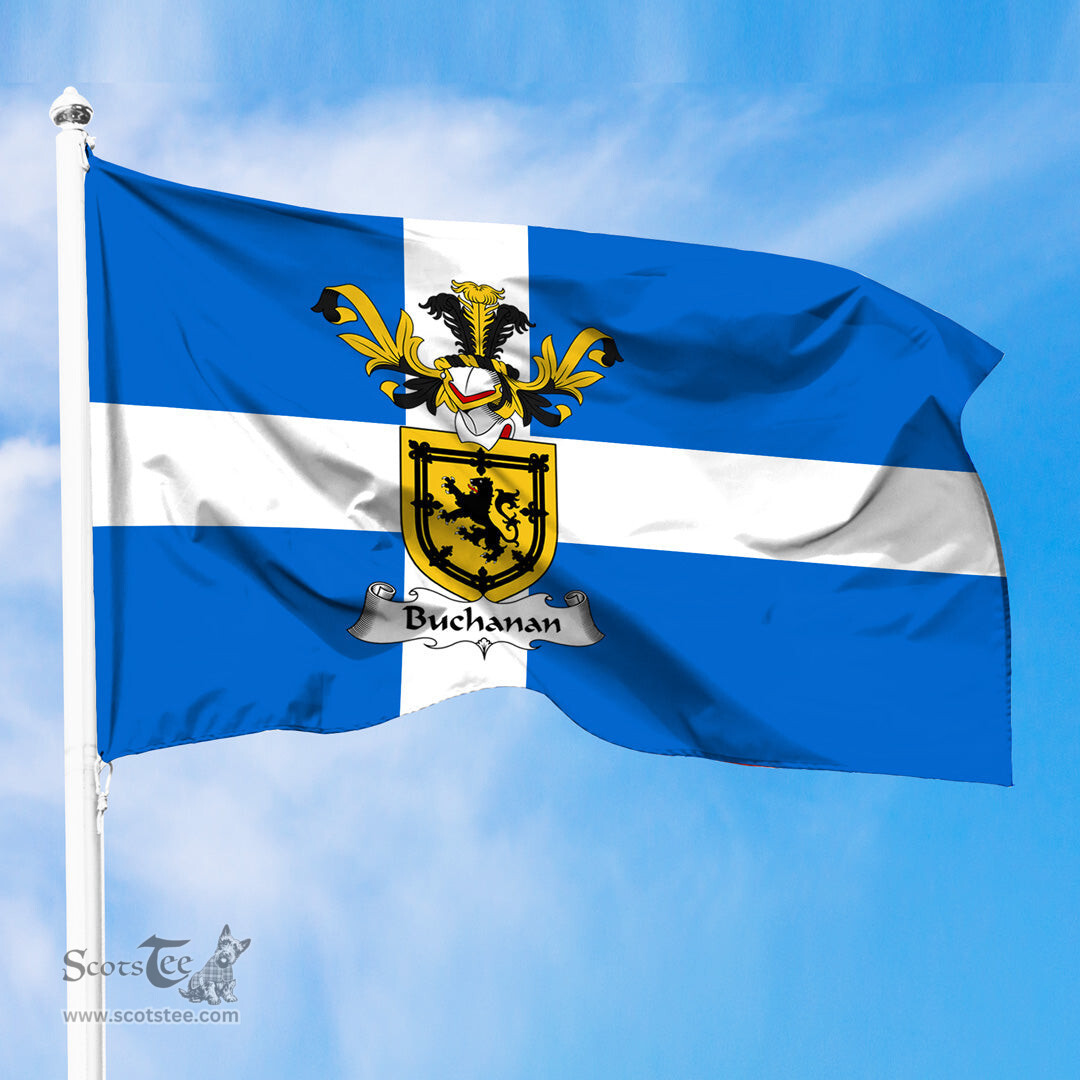ScotsTee Shop Scottish Buchanan Coat of Arms in Flag of Shetland Scotland