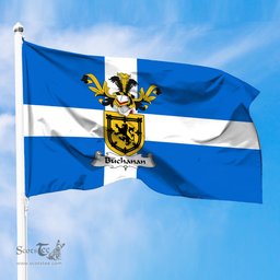 ScotsTee Shop Scottish Buchanan Coat of Arms in Flag of Shetland Scotland