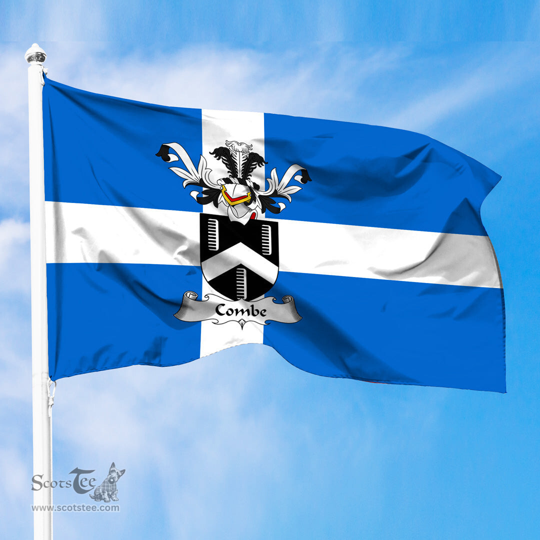 ScotsTee Shop Scottish Combe Coat of Arms in Flag of Shetland Scotland