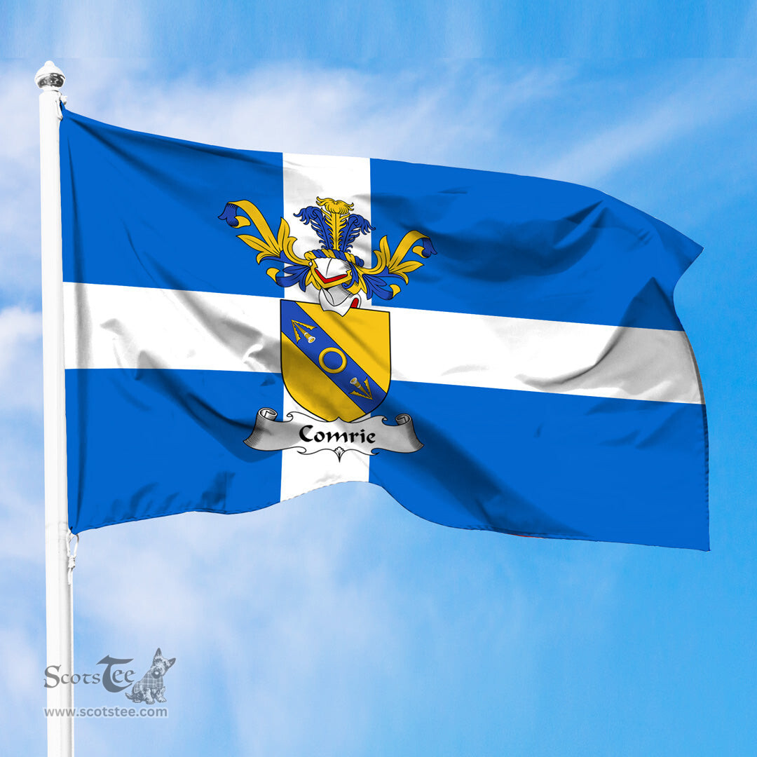 ScotsTee Shop Scottish Comrie Coat of Arms in Flag of Shetland Scotland