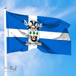 ScotsTee Shop Scottish Burnett Coat of Arms in Flag of Shetland Scotland