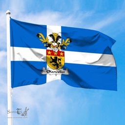 ScotsTee Shop Scottish Chancellor Coat of Arms in Flag of Shetland Scotland