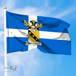 ScotsTee Shop Scottish Dishington Coat of Arms in Flag of Shetland Scotland