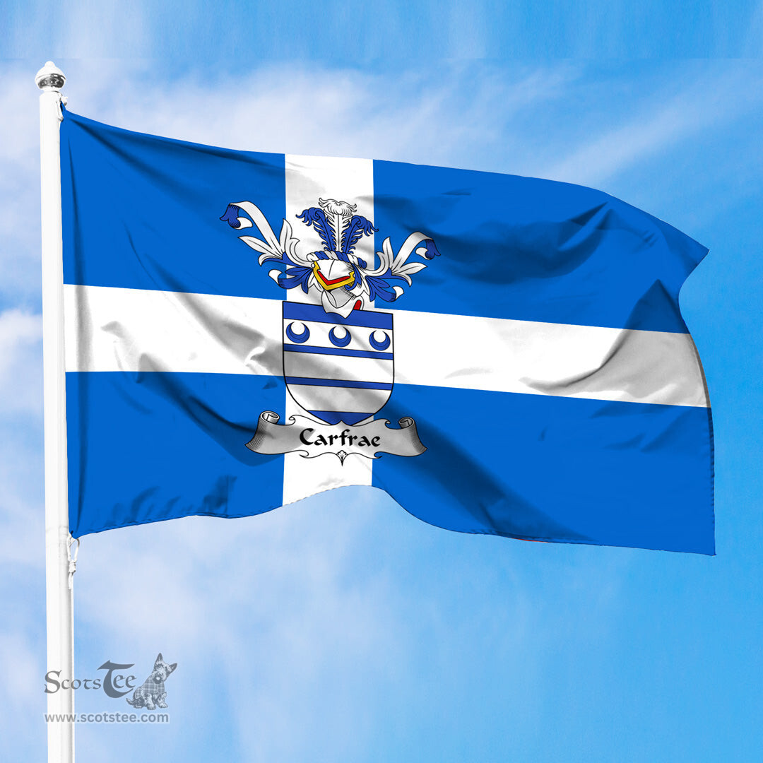 ScotsTee Shop Scottish Carfrae Coat of Arms in Flag of Shetland Scotland