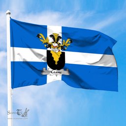 ScotsTee Shop Scottish Coane Coat of Arms in Flag of Shetland Scotland