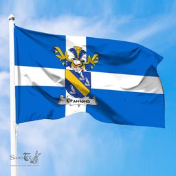 ScotsTee Shop Scottish Cramond Coat of Arms in Flag of Shetland Scotland