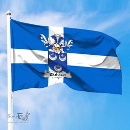 ScotsTee Shop Scottish Cathcart Coat of Arms in Flag of Shetland Scotland