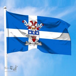 ScotsTee Shop Scottish Douglas Coat of Arms in Flag of Shetland Scotland