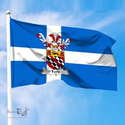 ScotsTee Shop Scottish Ford Coat of Arms in Flag of Shetland Scotland