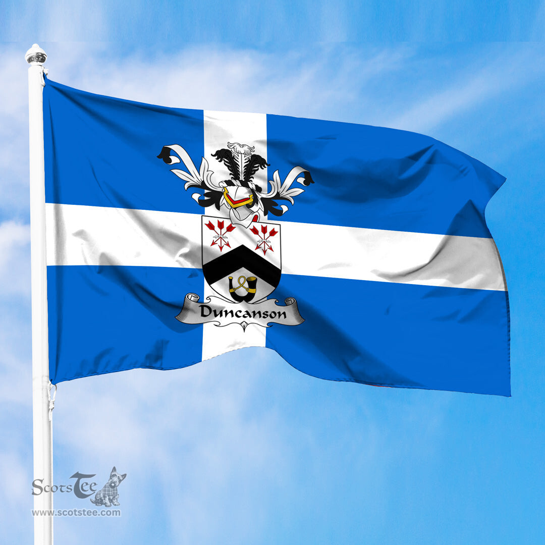 ScotsTee Shop Scottish Duncanson Coat of Arms in Flag of Shetland Scotland