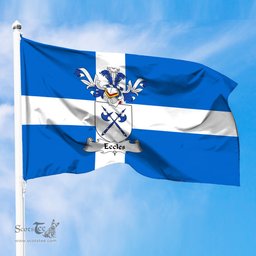 ScotsTee Shop Scottish Eccles Coat of Arms in Flag of Shetland Scotland